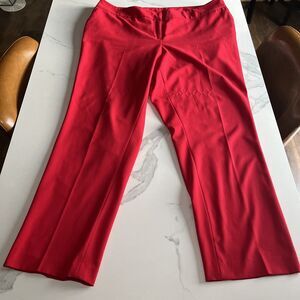 Lane Bryant Womens Red Flat Front Regular Fit Dress Pants Trousers Size 20